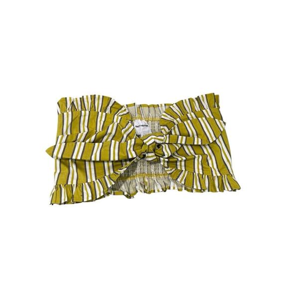 Better Be Boho Ruffle Stripe Tie Front Bandeau Top Womens Medium - Picture 1 of 6